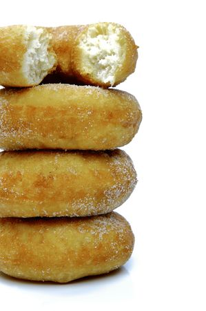 Plain donuts isolated against a white backgroundの写真素材