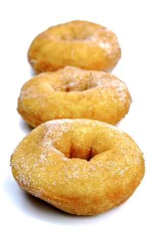 Plain donuts isolated against a white backgroundの写真素材