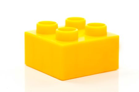 Toy building blocks isolated against a white backgroundの写真素材