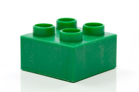 Toy building blocks isolated against a white backgroundの写真素材