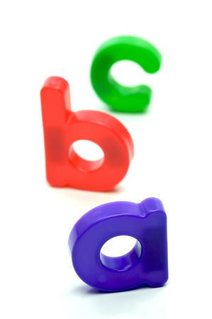 The letters of the alphabet isolated against a white backgroundの写真素材