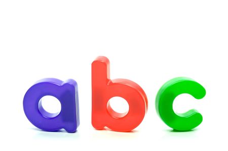 The letters of the alphabet isolated against a white backgroundの写真素材