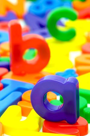 The letters of the alphabet isolated against a white backgroundの写真素材