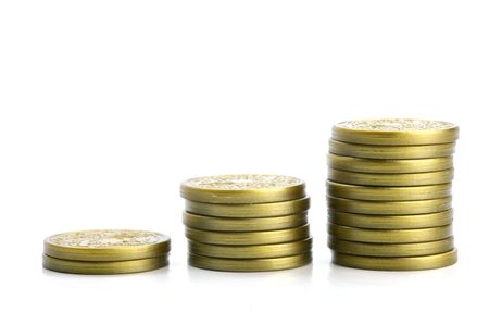 Play money isolated against a white backgroundの写真素材
