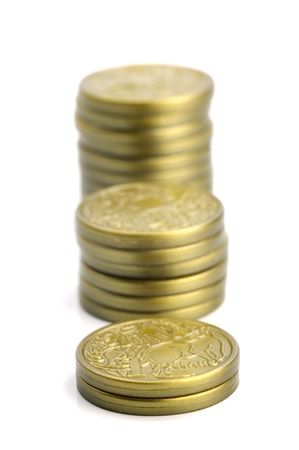Play money isolated against a white backgroundの写真素材