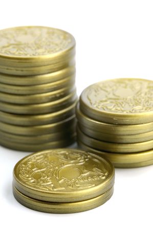 Play money isolated against a white backgroundの写真素材