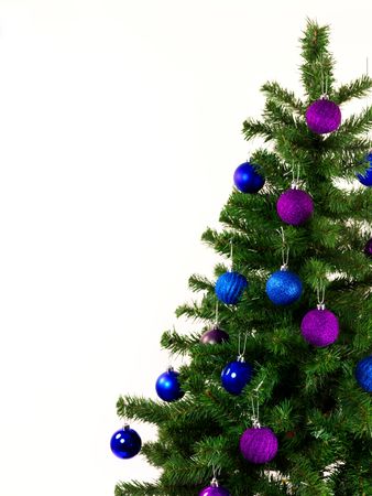 A Christmas tree isolated against a white backgroundの写真素材