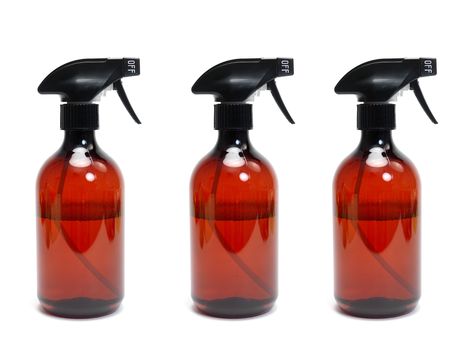 Environmentally safe cleaning products isolated against a white backgroundの写真素材