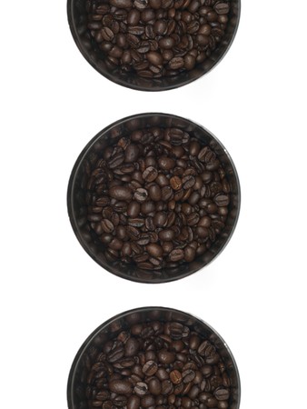 Coffee beans in a canister isolated against a white backgroundの写真素材