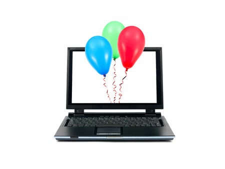 Balloons isolated against a white backgroundの写真素材