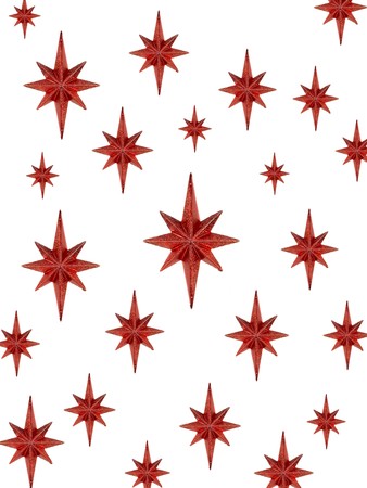 Christmas stars isolated against a white backgroundの写真素材