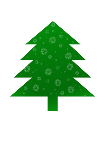 Christmas tree illustration isolated against a white backgroundの写真素材