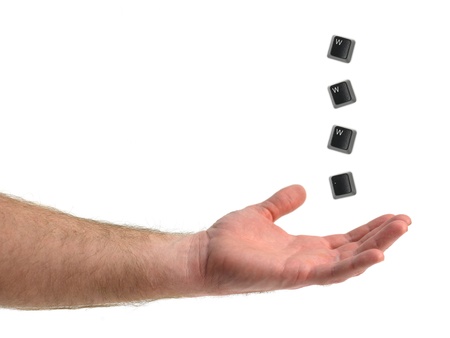 A hand isolated against a white backgroundの写真素材