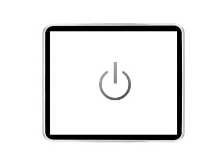 A computer tablet isolated against a white background