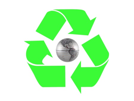 A world globe isolated aqainst a white backgroundの写真素材