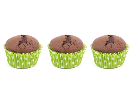 Cup Cakes isolated against a white backgroundの写真素材