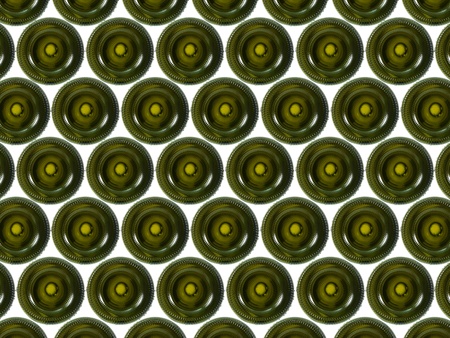 White wine bottles isolated against a white backgroundの写真素材