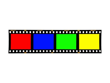 Photographic negatives isolated against a white backgroundの写真素材