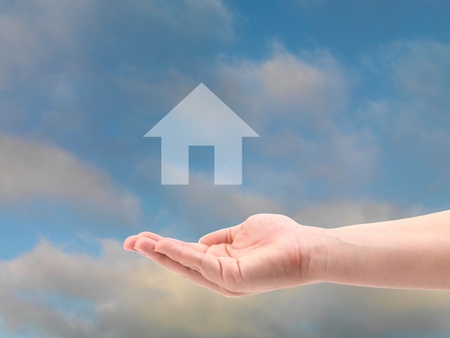 A female hand isolated against a white backgroundの写真素材