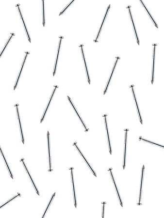 Wood nails isolated against a white backgroundの写真素材