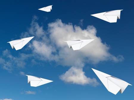 A paper plane in the sky