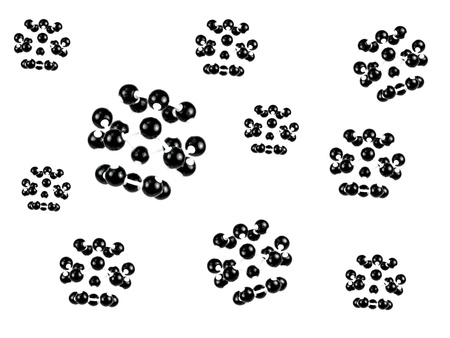 A molecule structure isolated against a white background