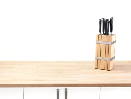 A kitchen bench isolated against a white backgroundの写真素材