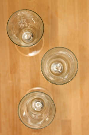 Assorted party items on a wooden floorの写真素材