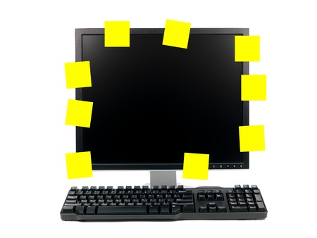 A desktop computer isolated against a white backgroundの写真素材