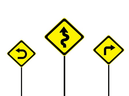 A road sign isolated against a white backgroundの写真素材