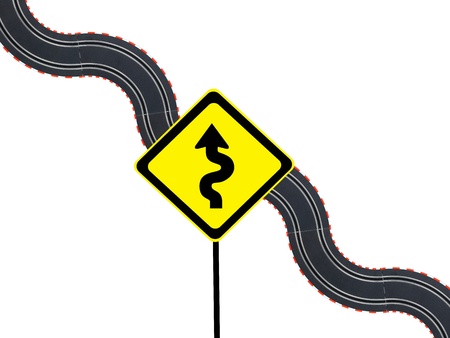 A road sign isolated against a white background