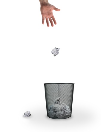 A trash bin isolated against a white backgroundの写真素材