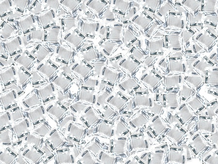 Ice cubes isolated against a white backgroundの写真素材