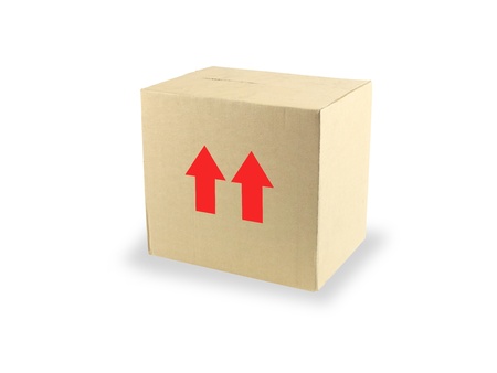 Cardboard boxes isolated against a white backgroundの写真素材