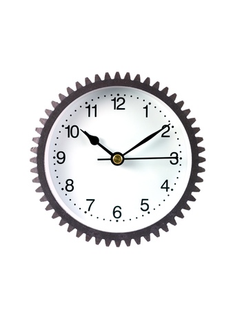 An analogue clock set against a white backgroundの写真素材