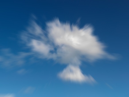 A morning shot of a cloudy blue sky in motion