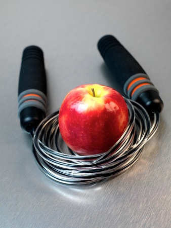 Gym sporting equipment on metalic backgroundの写真素材