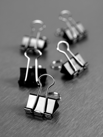 Office stationery isolated against a silver backgroundの写真素材