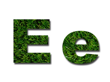 Cutout letters of the alphabet made from grassの写真素材