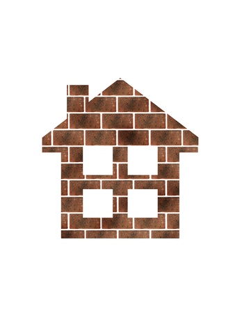 A conceptual cutout house of red bricksの写真素材