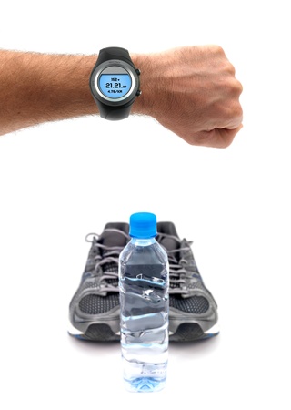 Sports runners isolated against a white backgroundの写真素材