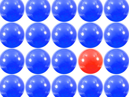 Colored pit balls isoated against a white backgroundの写真素材