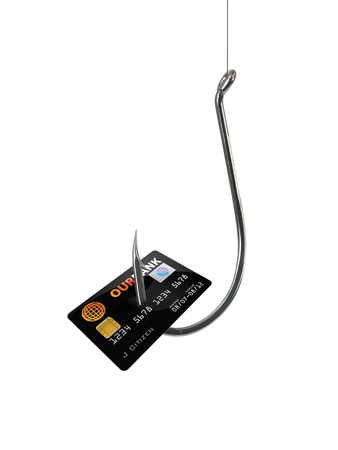 A fishing hook isolated against a white backgroundの写真素材