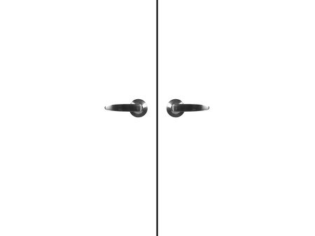 Doors and door handles isolated on whiteの写真素材