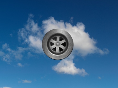 A morning shot of a cloudy blue skyの写真素材