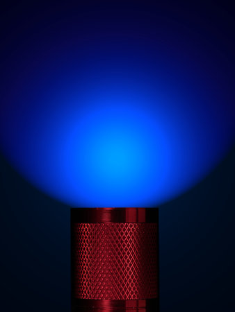 A flash light isolated against a black background