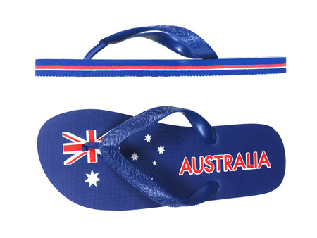 Thongs isolated against a white backgroundの写真素材