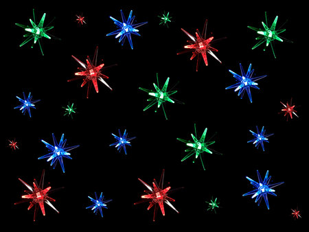 Christmas lights isolated against a black background