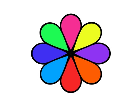 A computer generted whirlygig isolated on whiteの写真素材