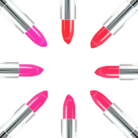 Makeup cosmetics isolated against a white backgroundの写真素材